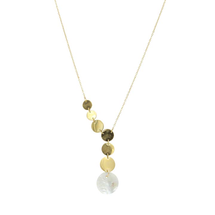 Sunday Girl by Amy DiLamarra - Wholesale Pendant/Charm Necklace - NK-417 | Paola Asymmetrical 2-Tone Geo-Chic Necklace1