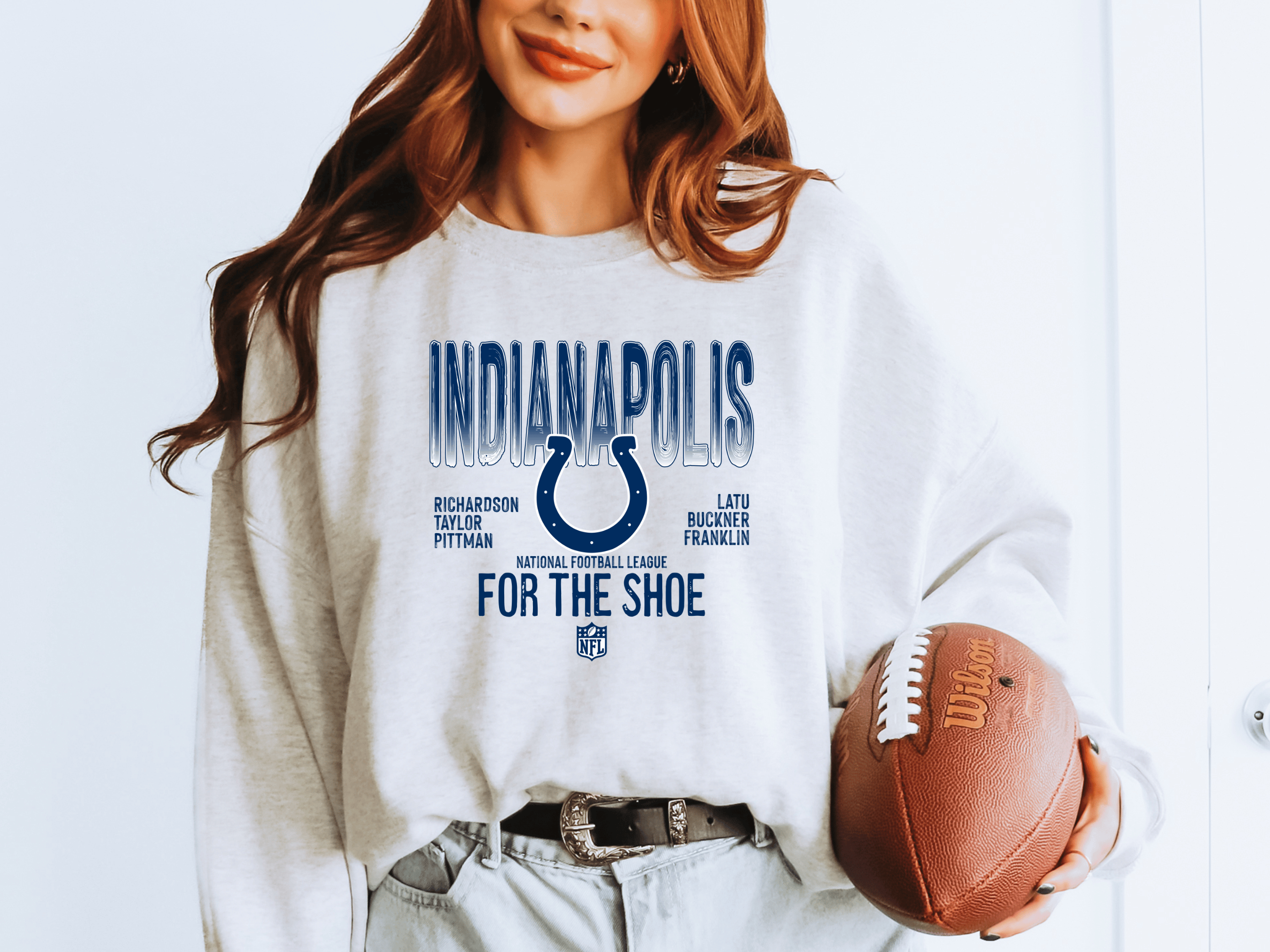 H+P Wholesale - Wholesale Graphic Sweatshirt - Unisex - Indianapolis Colts For The Shoe Graphic Tee/Crew1