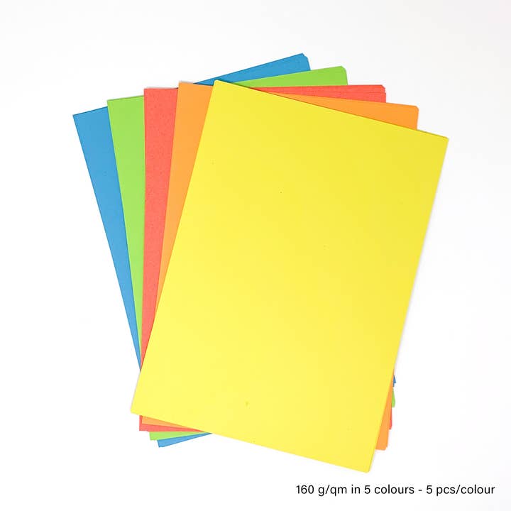 PepMelon - Venta al por mayor Scrapbook - Papel artesanal de color - 100% reciclado, 4 grosores, 136 piezas