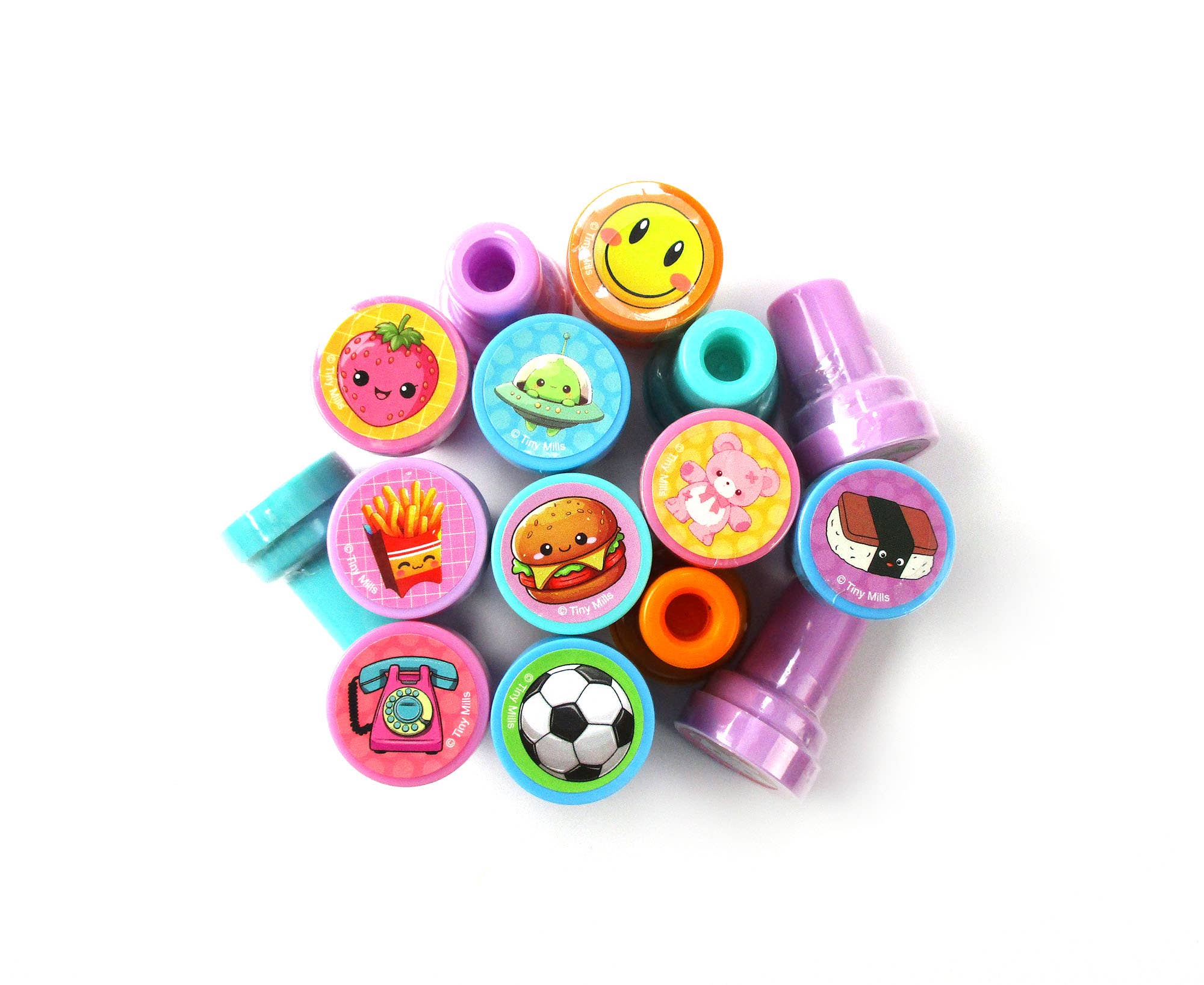 Tiny Mills - Wholesale Rubber/Decorative Stamp - Kids & Baby - 50 Pcs Assorted Designs Stampers for Kids 5