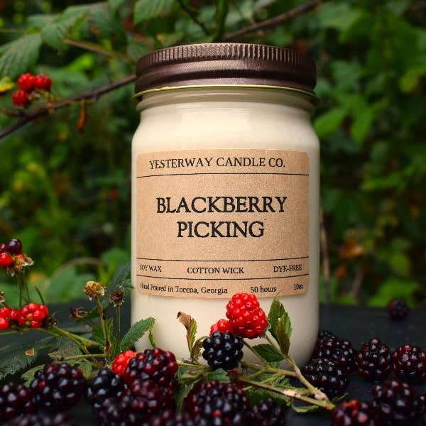Blackberry Picking ONE Candle for wholesale by Yesterway Candle Co.