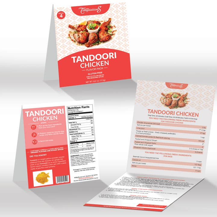 Flavor Temptations - Wholesale Gedroogde kruidenmix - Tandoori Chicken & Komijnrijst Biologische kruidenkit | Glutenvrij