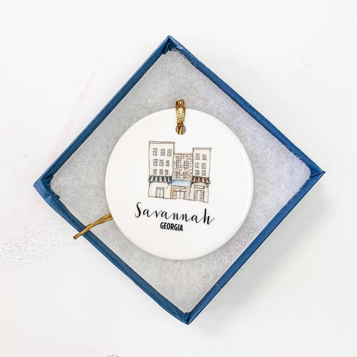 River Street Savannah Georgia Ornament for wholesale by Dodeline Design