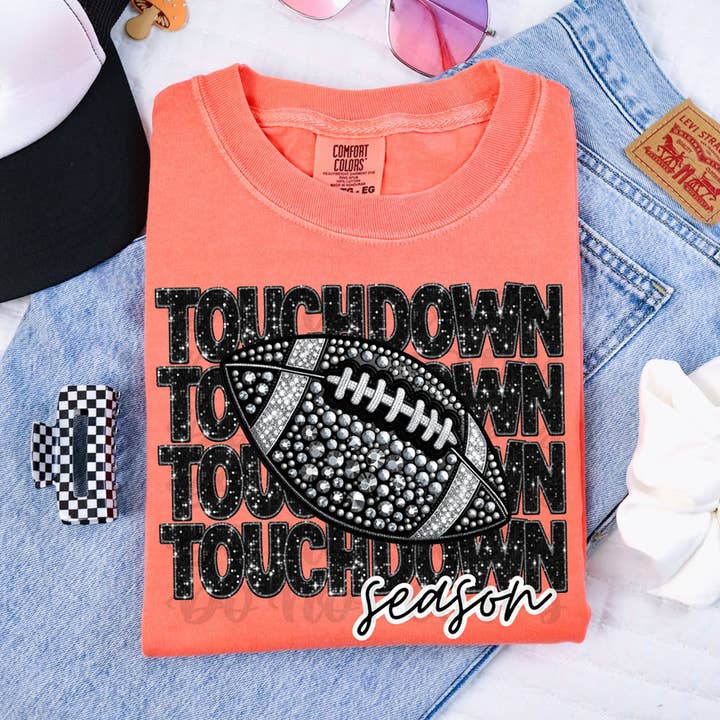 Trendy Transfers - Venta al por mayor Papel transfer para sublimación - Transferencia de calor DTF con diamantes de imitación Touchdown Season0