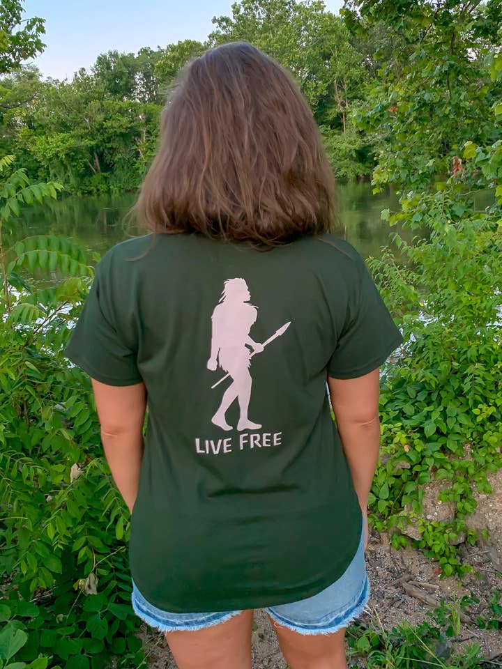 Live Free Dry-Fit T-Shirt for wholesale by The Original Neanderthal LLC