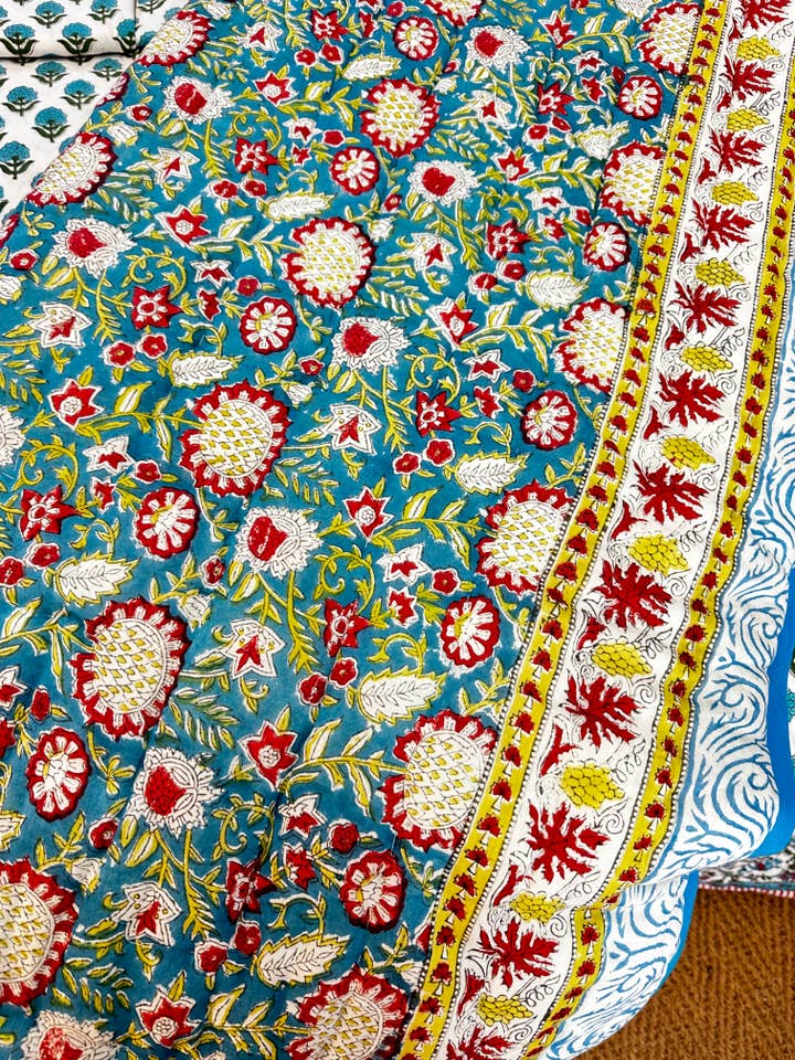 Print Block Padded Quilt - Clench for wholesale by The India Shop