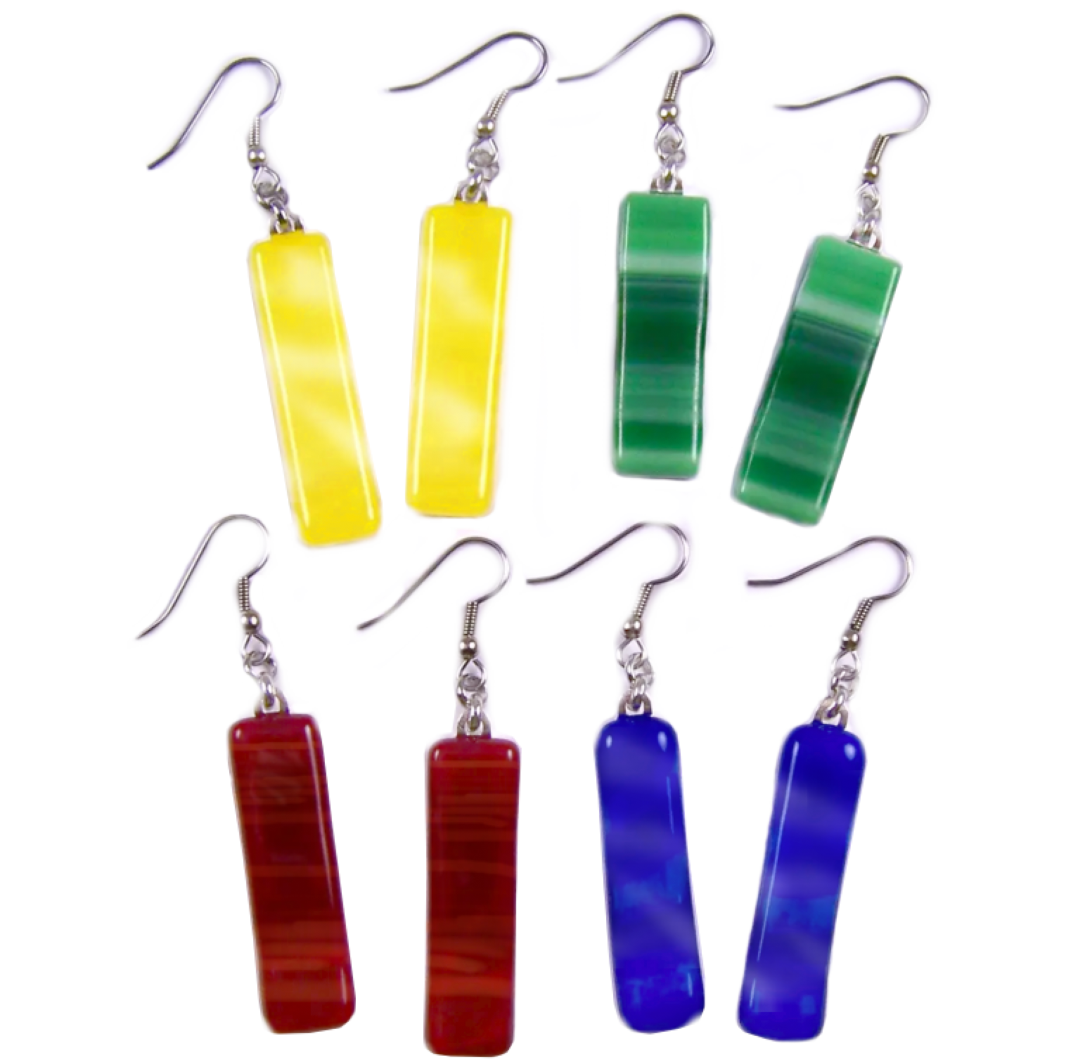 Glass Town USA - Wholesale Dangle Earrings - Stained Glass Earrings - Dangle Long - Bright Swirls3