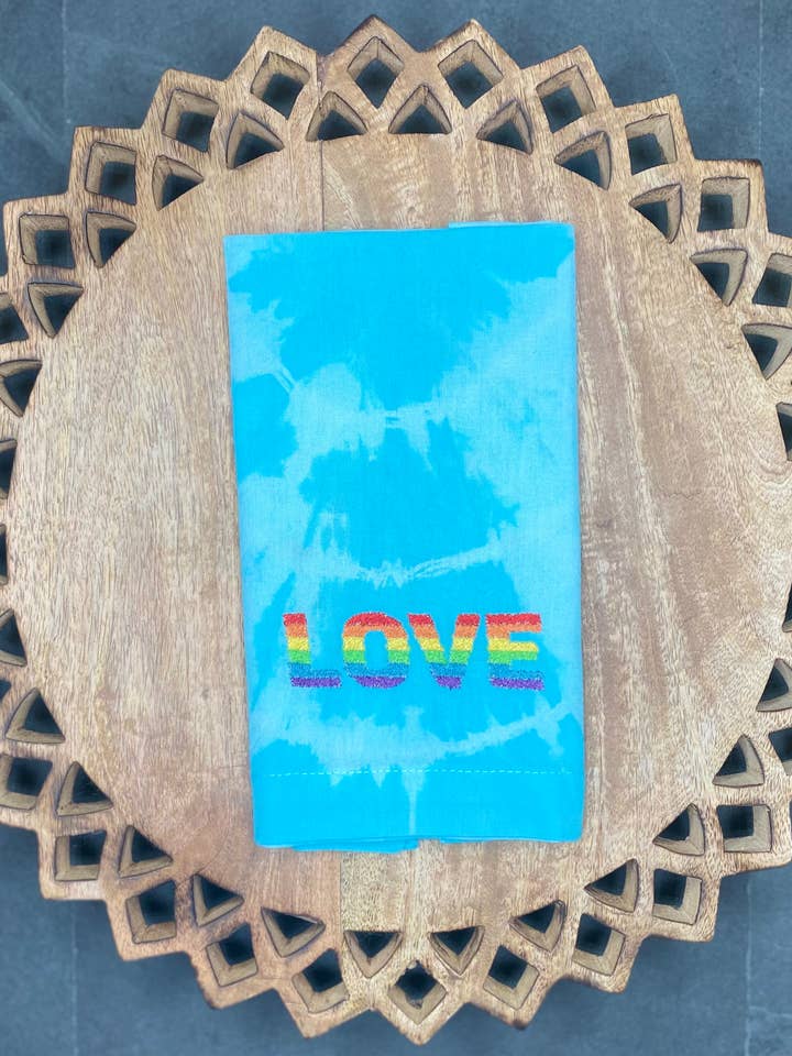 Rainbow Love Cloth Napkins for wholesale by Lucky Penny LA