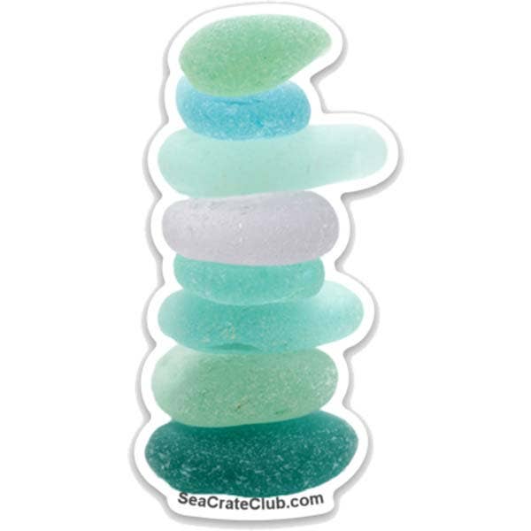 3" Sea Glass Stack Sticker for wholesale by B McVan Designs