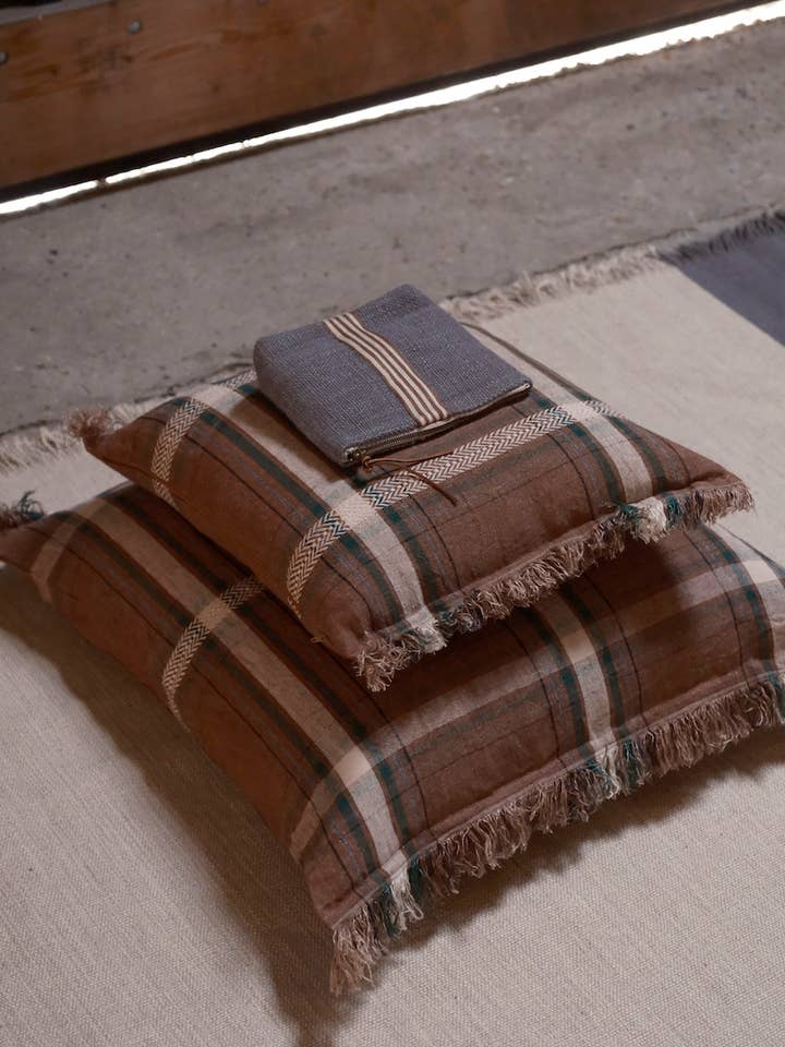 Rowan Kissenbezug Kariert 63x63cm 100% Leinen für den Großhandel von Libeco Home