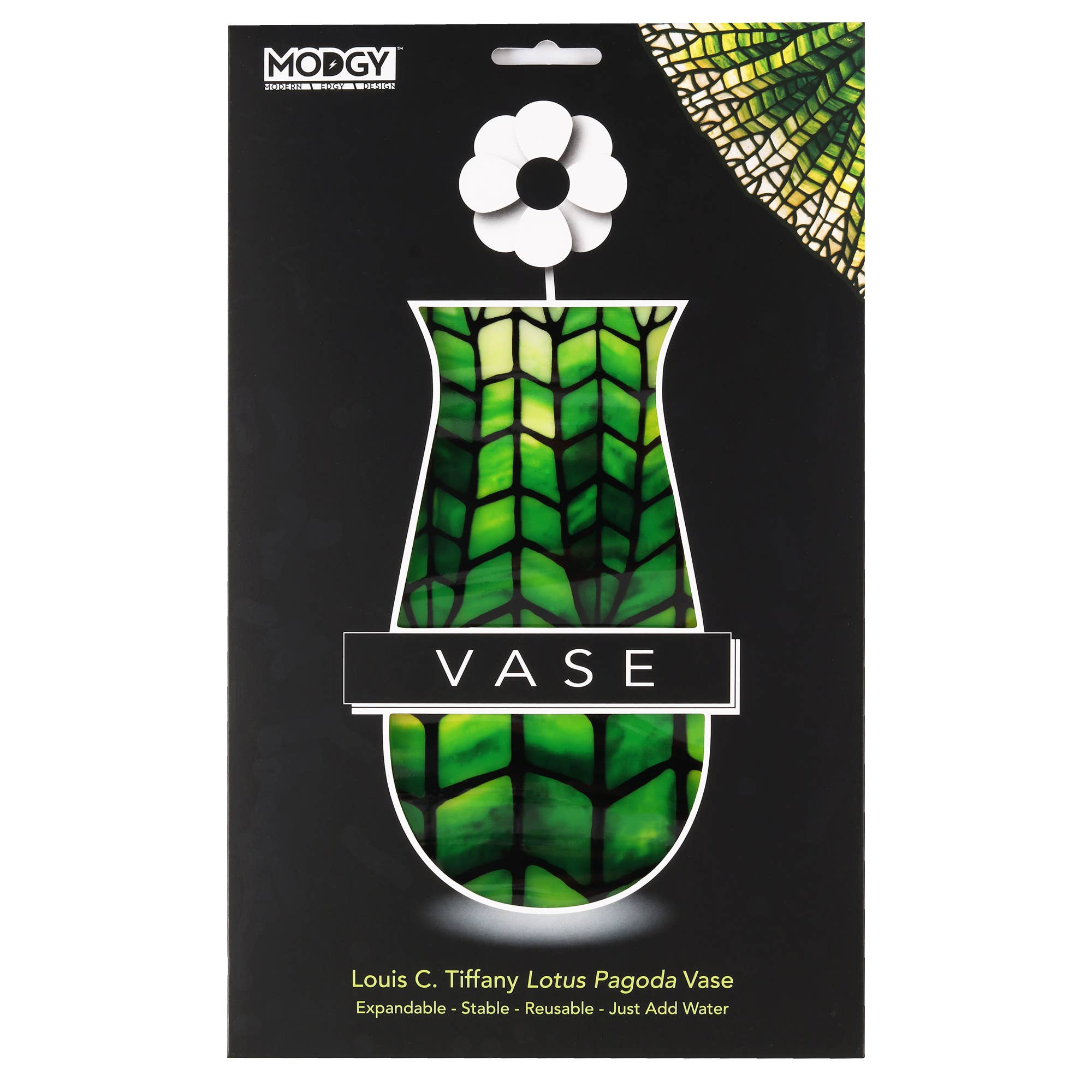 Modgy - Vente Vases - Vase extensible Modgy - Lotus Pagode verte Louis C. Tiffany4