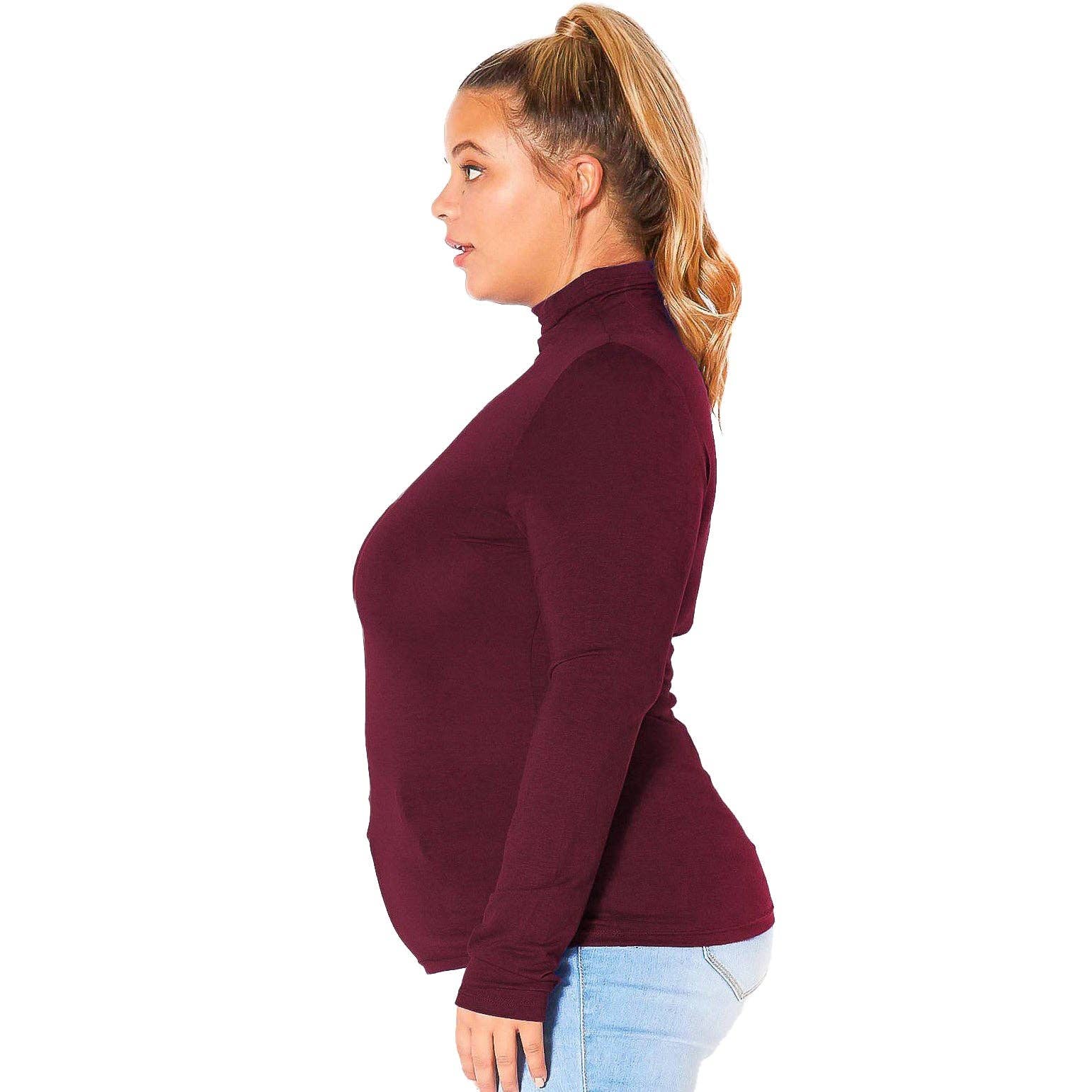 Robin K – wholesale Stickad topp - Dam – Plus size långärmad polotröja med åtsittande passform5