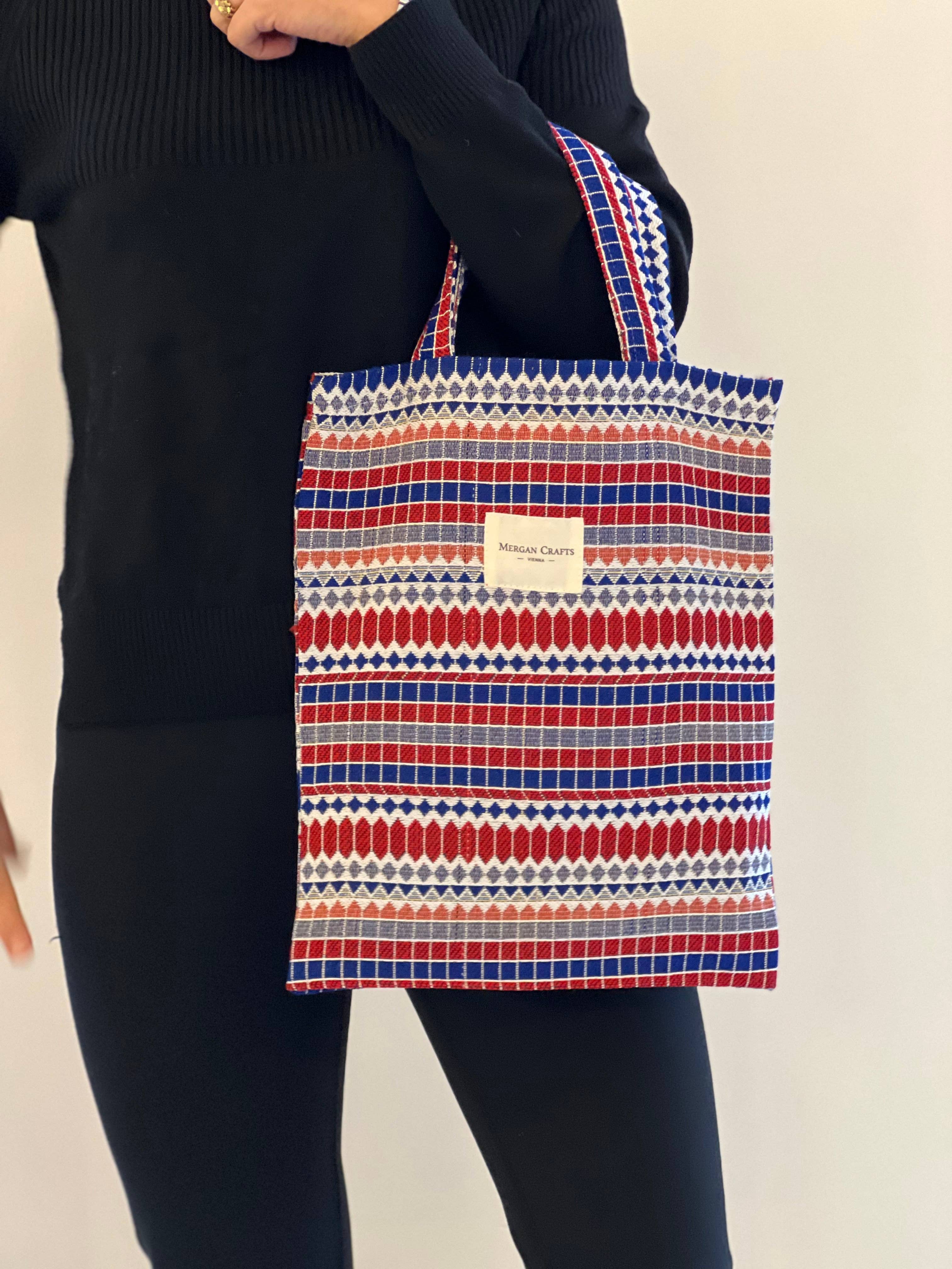 MERGAN CRAFTS - TEXTILE – Sacola - Mulher por atacado – Bolsa tote, sacola de compras e bolsa para presente com alça curta - LOZY4