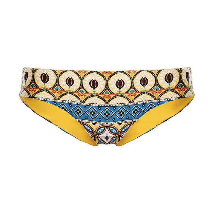 Filicudi Ruched Bottom: Sicilian Yellow for wholesale by BiancaBikinis