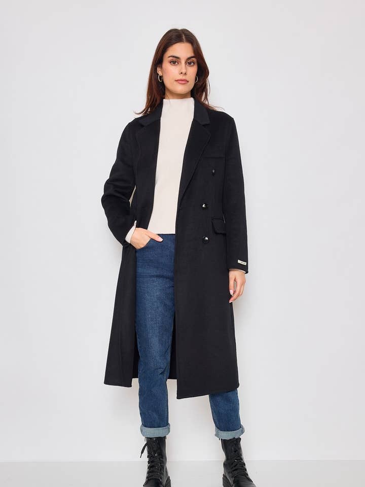Manteau long élégant avec ceinture pour la vente par SUNNY STUDIO