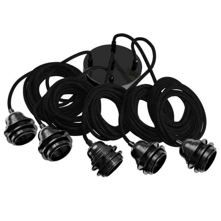 Lampada da soffitto a 5 fili 3,50 m French Linen - Black Linen per la vendita all'ingrosso da parte di Hoopzi