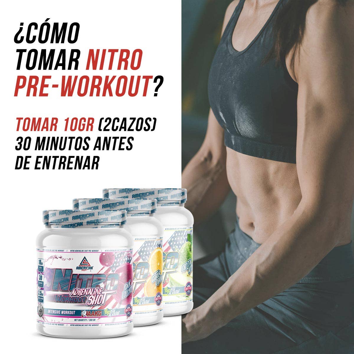 AMERICAN SUPLEMENT S.L. - Venta al por mayor Suplementos/vitaminas para beber - American Suplement Nitro Adrenaline Shot Pre-Work Out 300 gr6