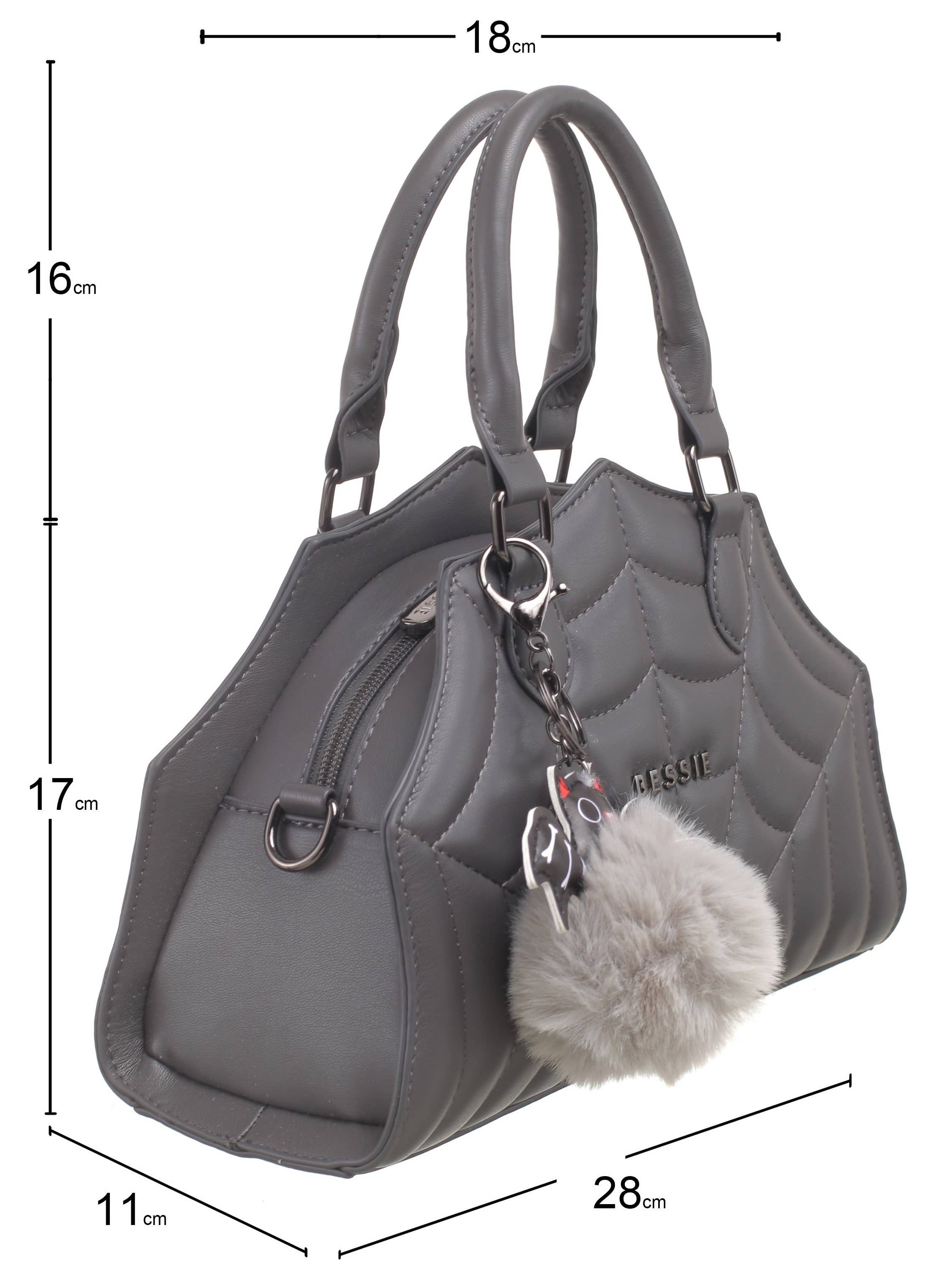 Bessie London - Vendita all'ingrosso Borsa tote - Donna - BORSA TRAPUNTATA DI HALLOWEEN A RAGNATELA CON CIONDOLO A FORMA DI PIPISTRELLO2