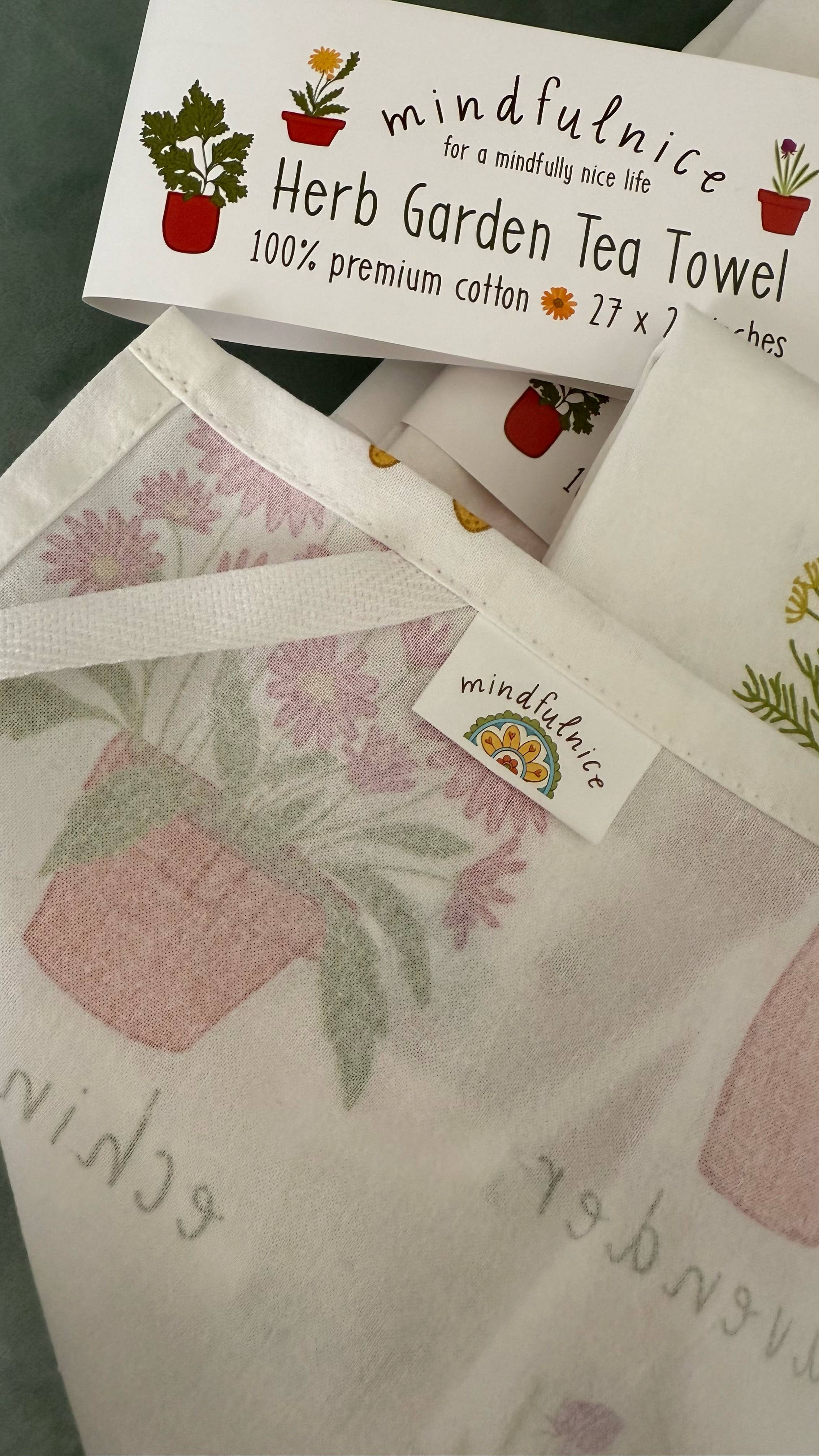 Mindfulnice - Wholesale Tea Towel - Herb Garden Tea Towel4
