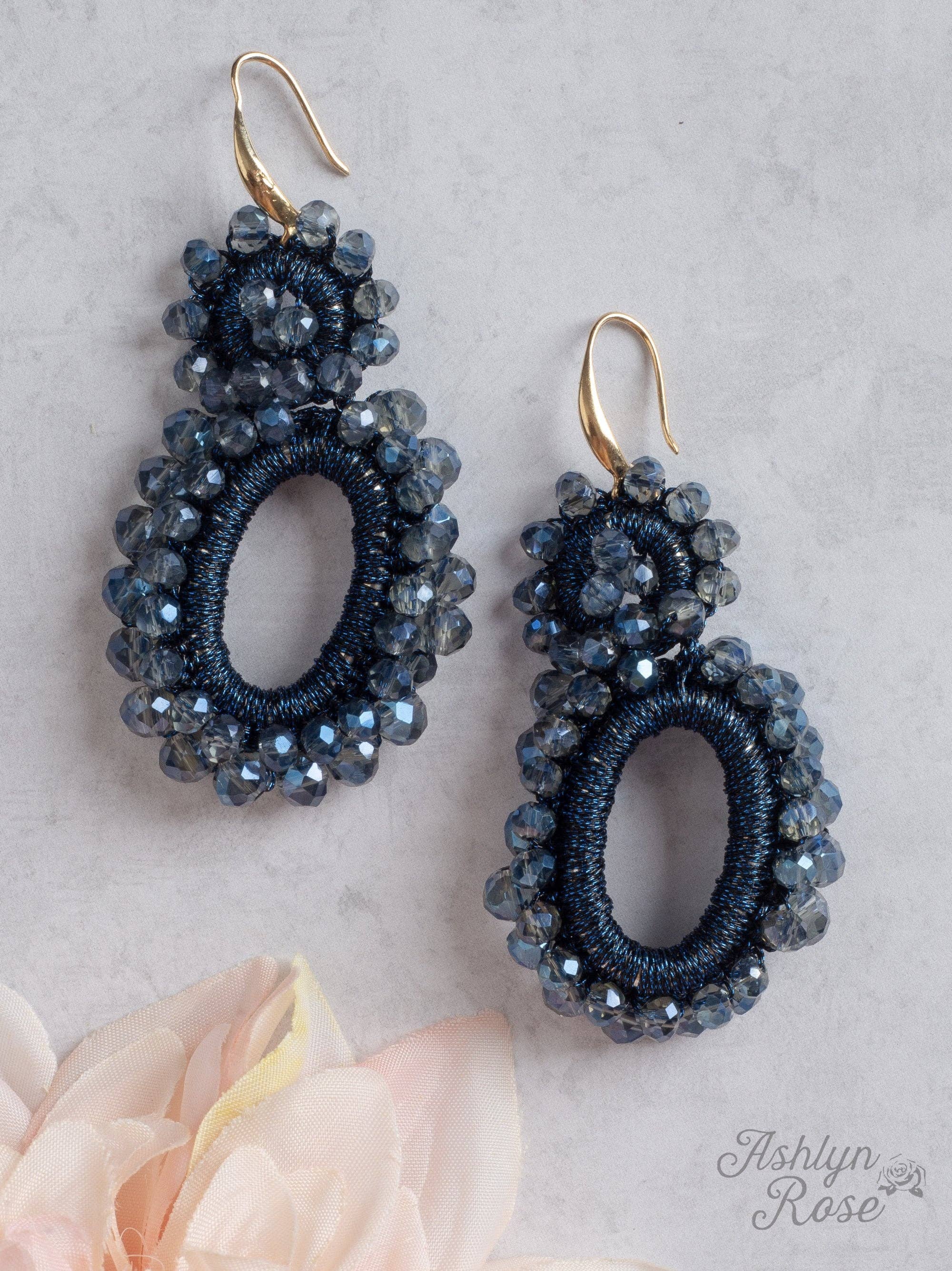 Blue Spring Forward Beaded Earrings for wholesale on Faire0