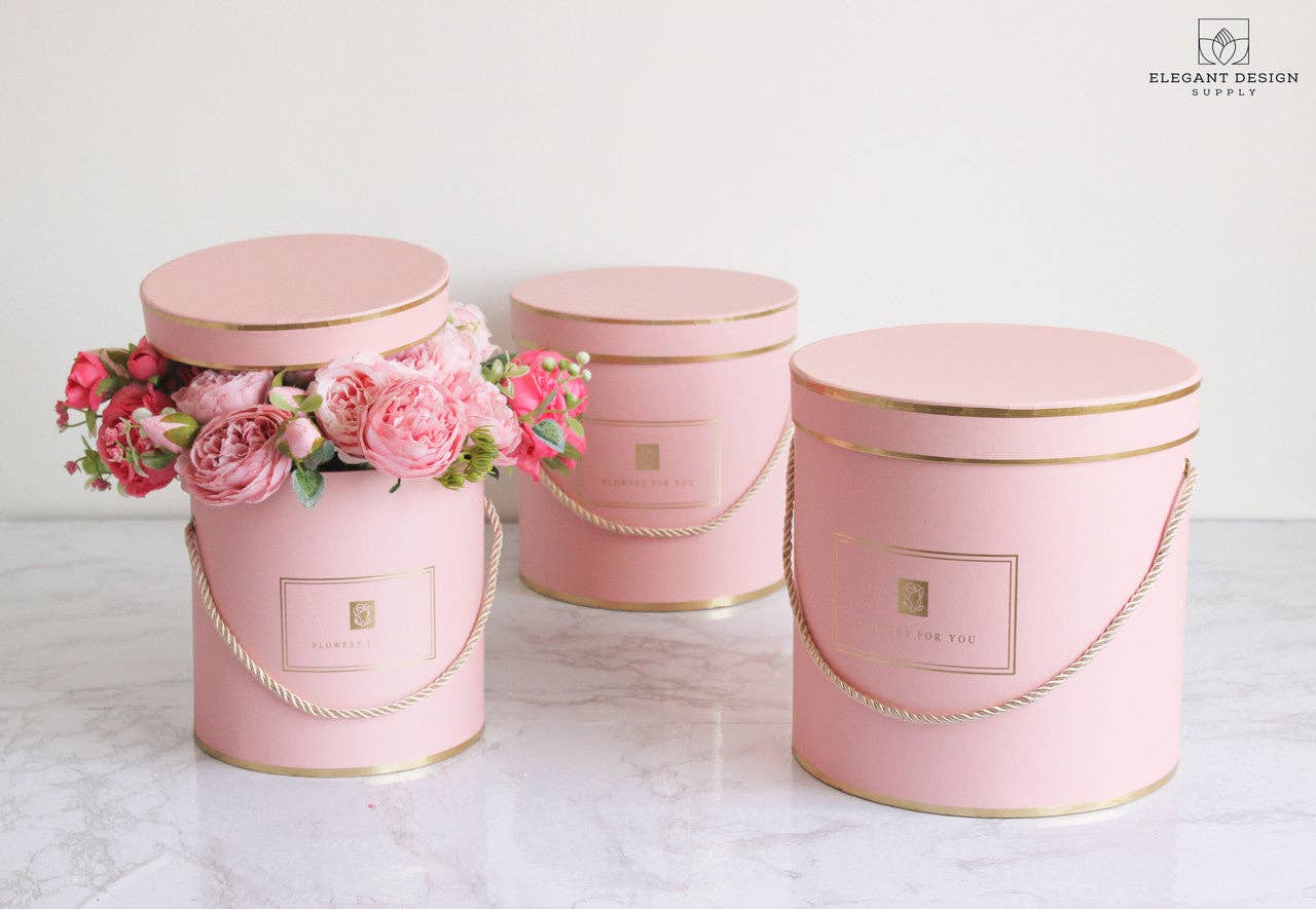 Elegant Design Supply - Wholesale Gift Box - Round "Flowers for you" Hat Flower Box6