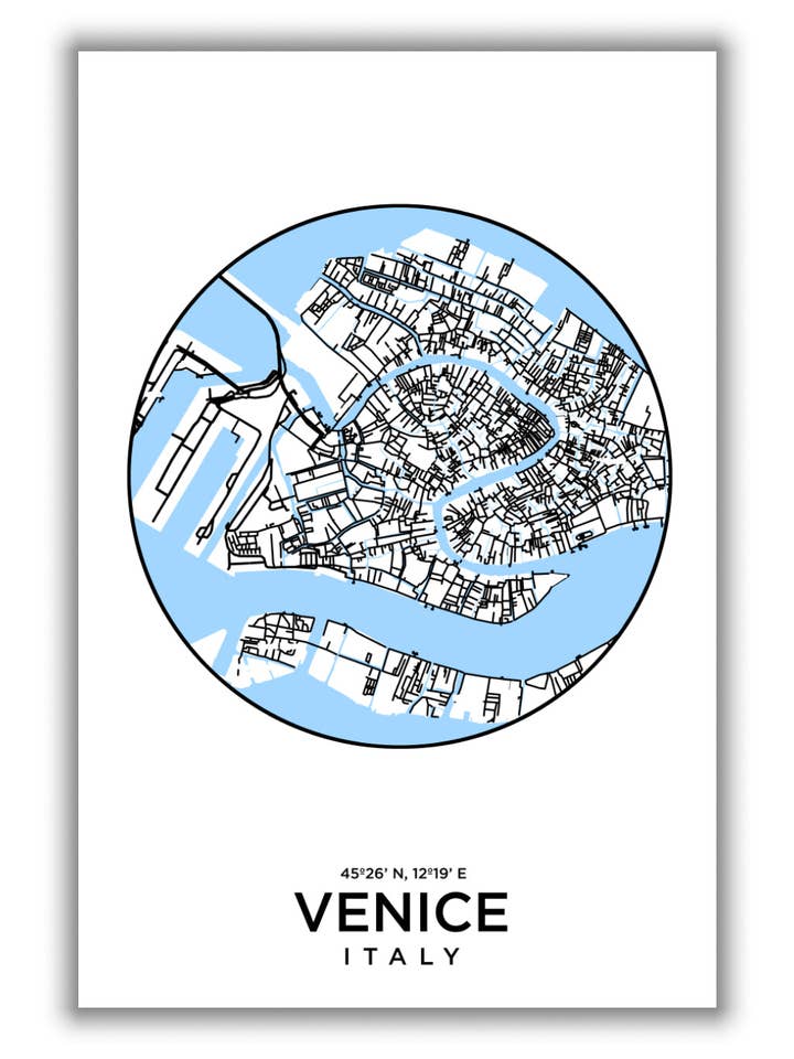 Mapa de Venecia para venta al por mayor de Stanley Print House
