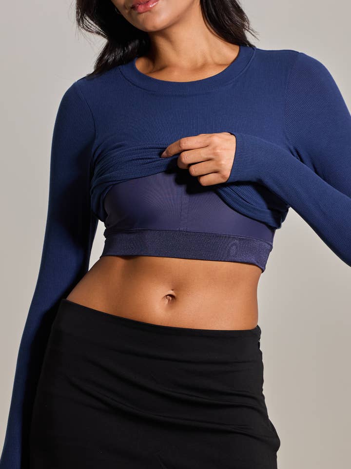 Ribbed Crew Neck Long Sleeve for wholesale by Klassy