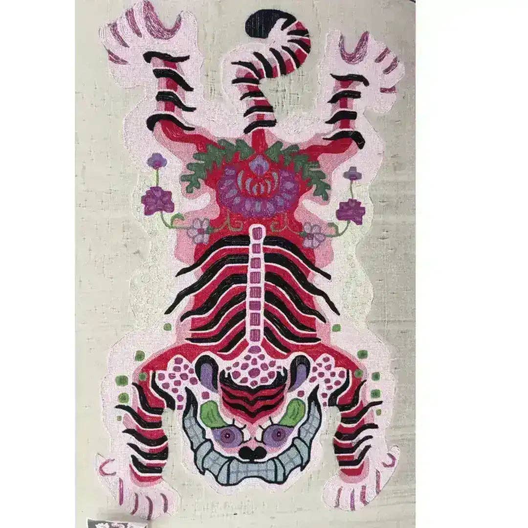Maia Homes - Wholesale Area Rug - Chinoiserie Tibetan Tiger Hand Tufted Wool Rug - Pink8