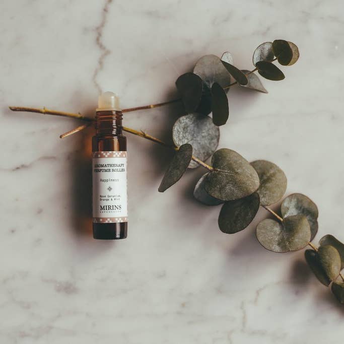 Mirins – wholesale Roll-on-doft – Parfymroll-on Happiness med rosengeranium, apelsin och mynta2