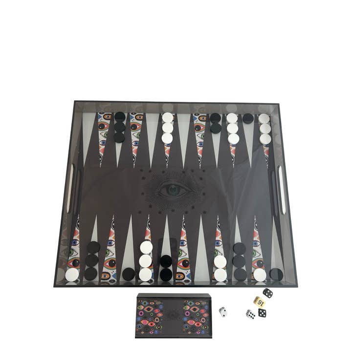 Maven Home - Wholesale Board Game - Game, Backgammon Tray - Evil Eye2