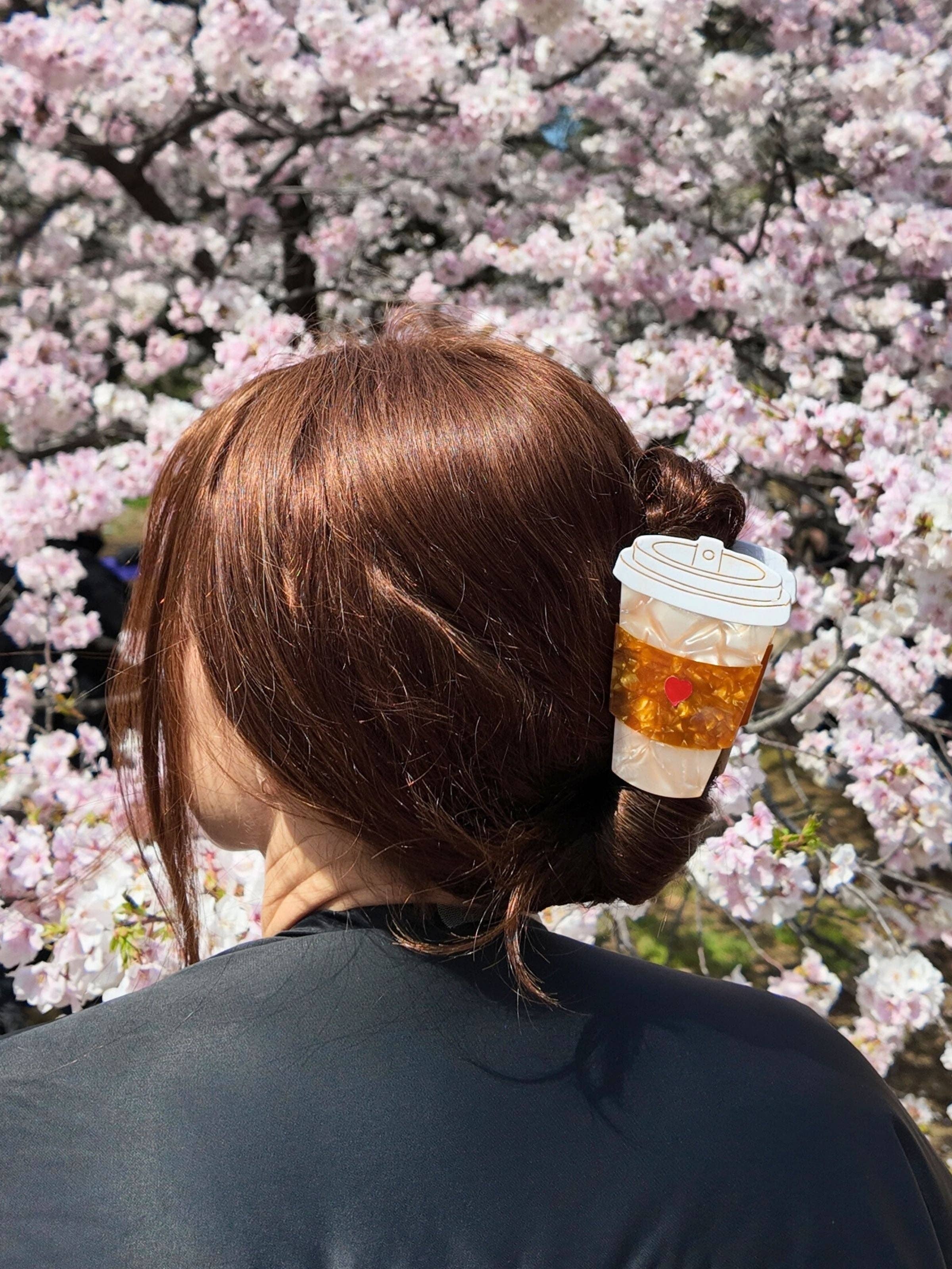 Solar Eclipse - Wholesale Hair Clip - Women's - Hand-Painted Heart Coffee Cup Acetate Claw Hair Clip | Eco-Friendly2