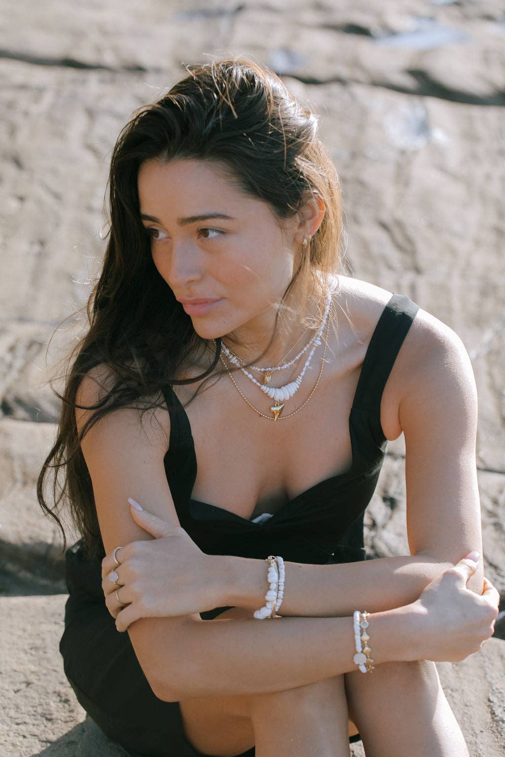 Ke Aloha Jewelry – Engroshandel Perlehalskæde – Guld Puka Shell perle perle halskæde - Maka6