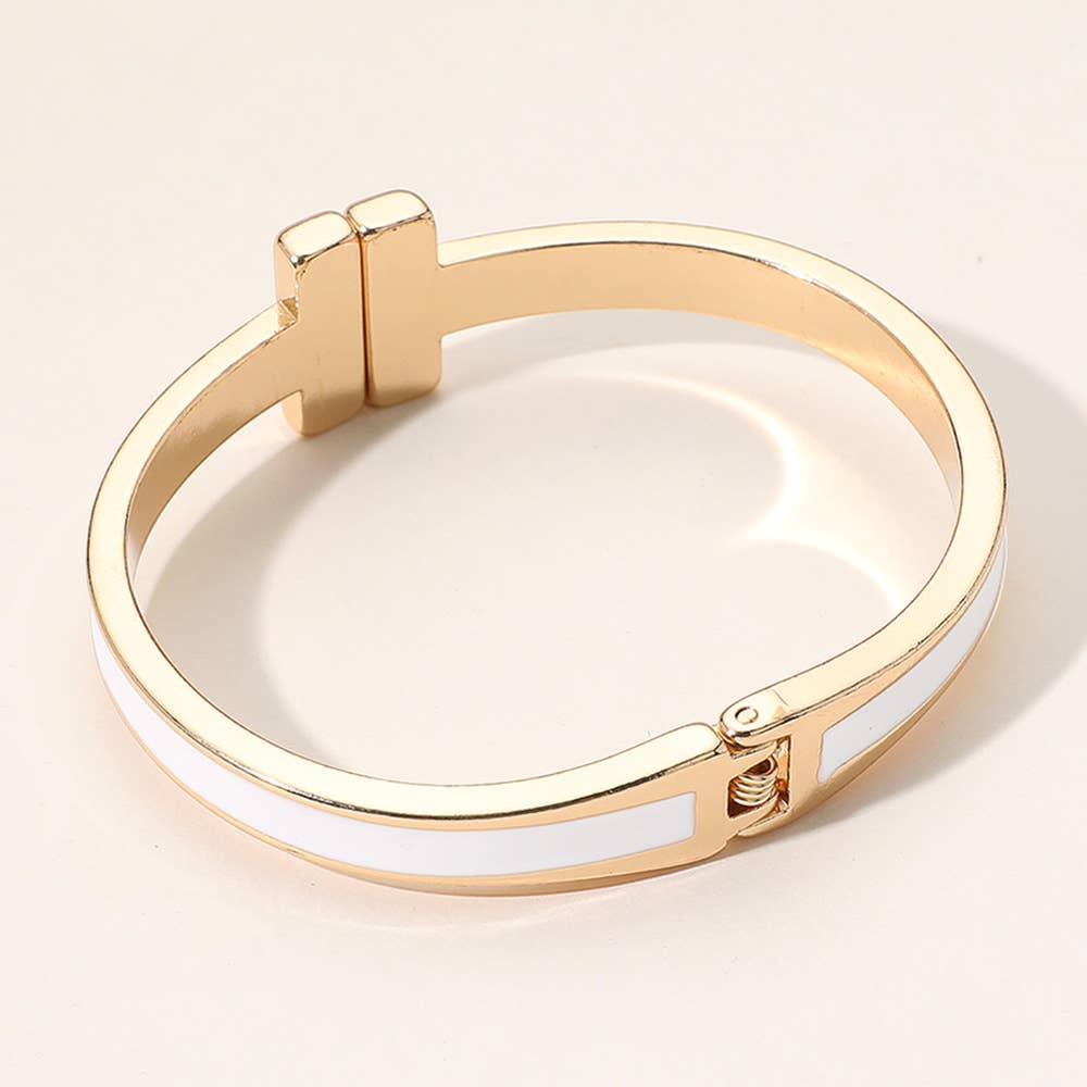 Sensibling Corp. - Wholesale Bangle Bracelet - Metal Bar Tip Enamel Hinged Bangle Bracelet8