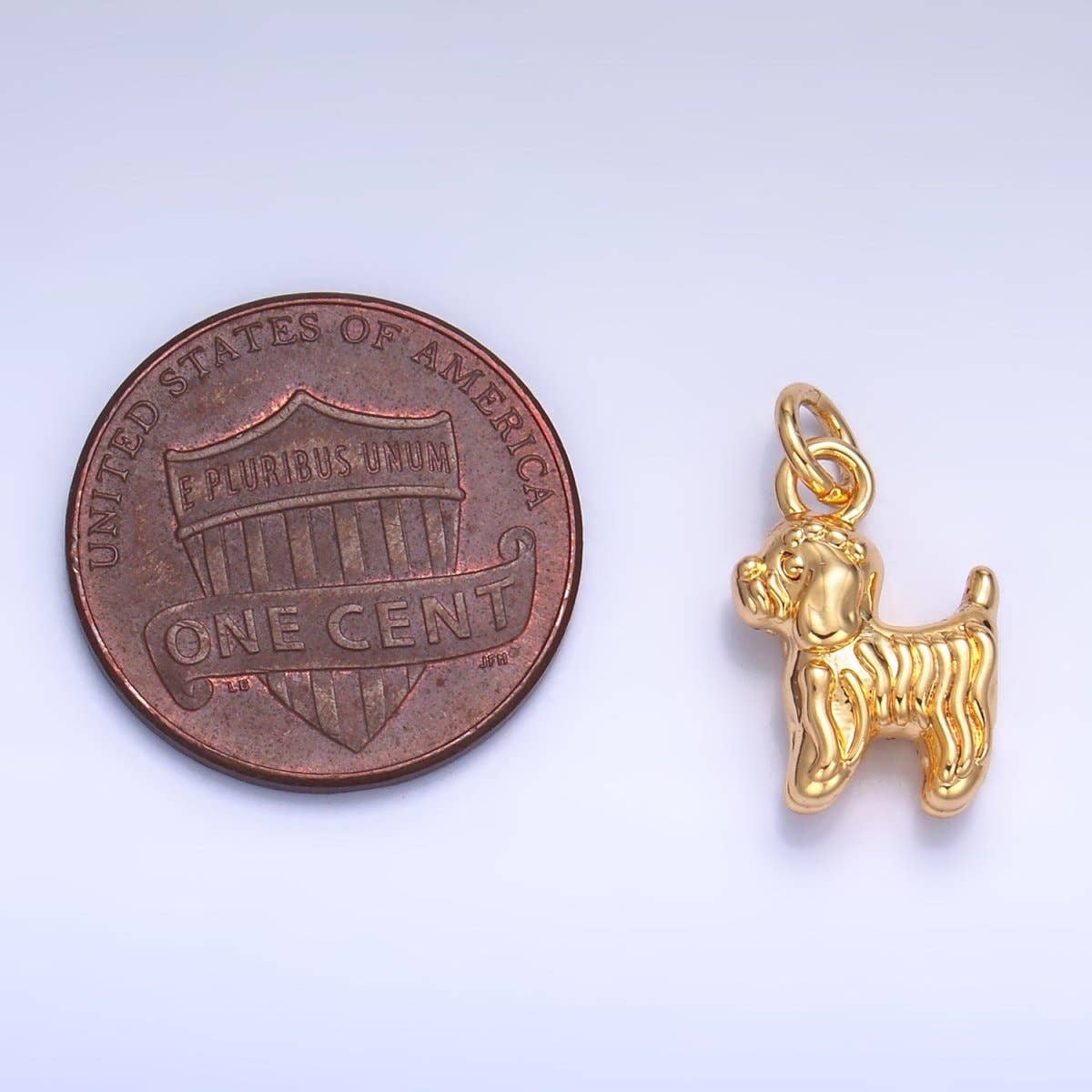 Aim Eternal - Wholesale Individual Charm/Pendant - 24K Gold Filled Bichon Frise Labradoodle Pet Dog Multidimensional 3D Charm in Gold & Silver | W2392