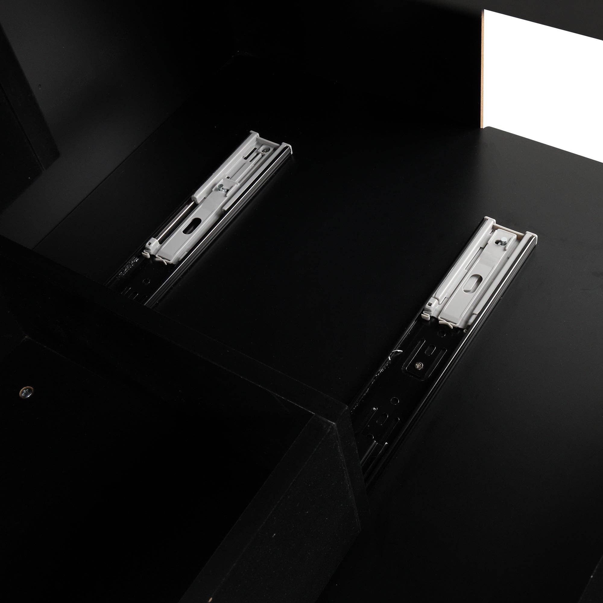 Orange County Decor - Wholesale Cabinet - 36" Bathroom Vanity With Sink, Multi Functional Bathroom Cabinet With Doors And Drawers, Mdf Frame And Mdf Board, Black Black Solid Wood Mdf33