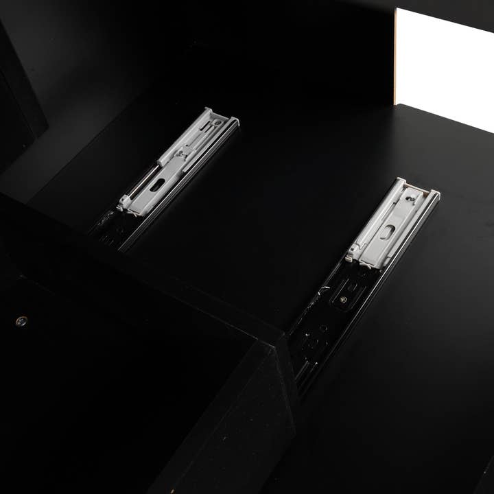 Orange County Decor - Wholesale Cabinet - 36" Bathroom Vanity With Sink, Multi Functional Bathroom Cabinet With Doors And Drawers, Mdf Frame And Mdf Board, Black Black Solid Wood Mdf33