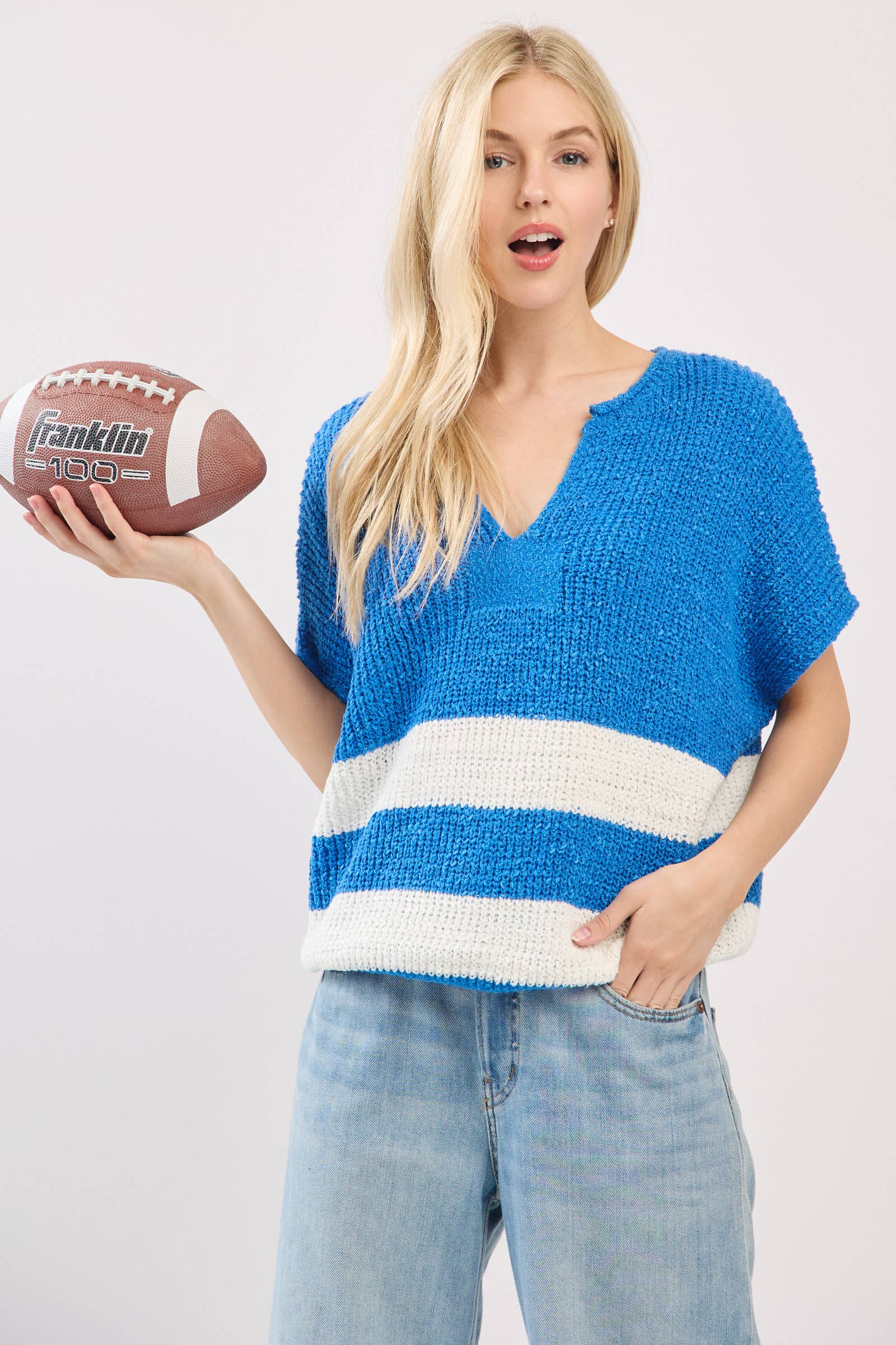 Sewn and Seen - Wholesale Knit Sweater - Women's - Stripe Knit Sleeveless Sweater7