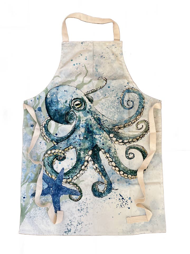 Tablier Pieuvre Bleue pour la vente par Dollyhotdogs