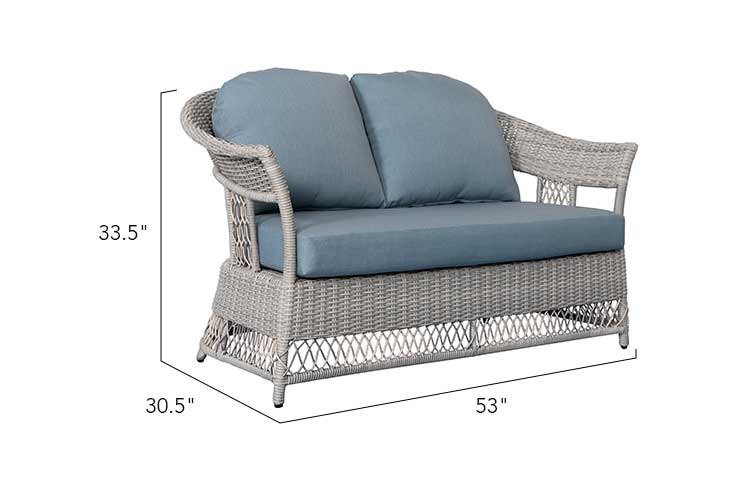 Light Blue Shell 4-Piece Wicker Sofa Set for wholesale on Faire7