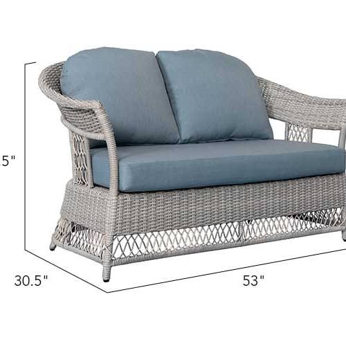 Light Blue Shell 4-Piece Wicker Sofa Set for wholesale on Faire7
