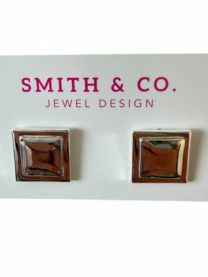 Brinco Geo Vintage - Prata por atacado de Smith and Co. Design