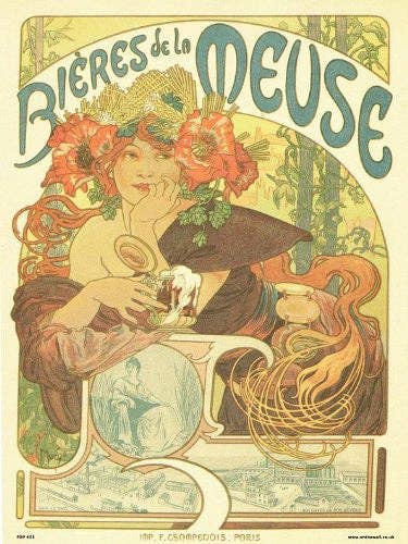 On The Wall Art Ltd - Wholesale Art Print - Art nouveau by Alphonse Mucha bieres de la meuse Poster Art Print 30x40cm0
