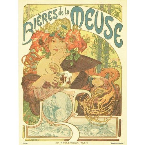 On The Wall Art Ltd - Wholesale Art Print - Art nouveau by Alphonse Mucha bieres de la meuse Poster Art Print 30x40cm