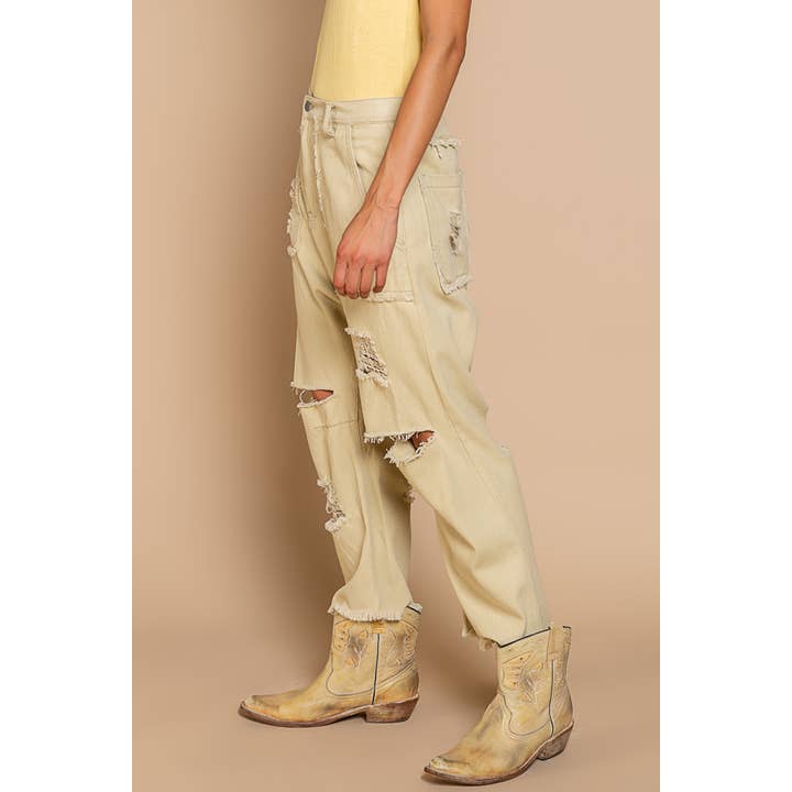Pol Clothing - Wholesale Pants - Women's - Casual Distressed Hammer Pants SALE