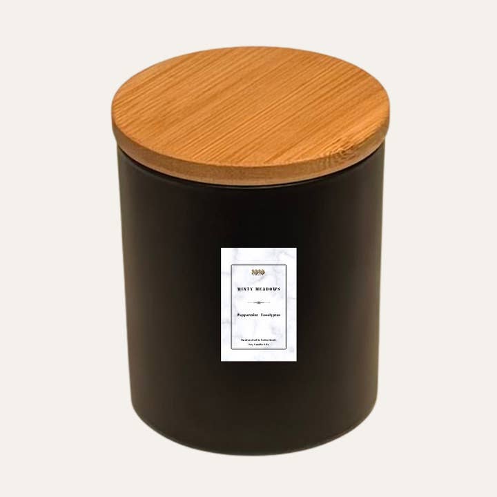 Minty Meadows (Peppermint - Eucalyptus) 8Oz soy wax candle for wholesale by WdudCraft