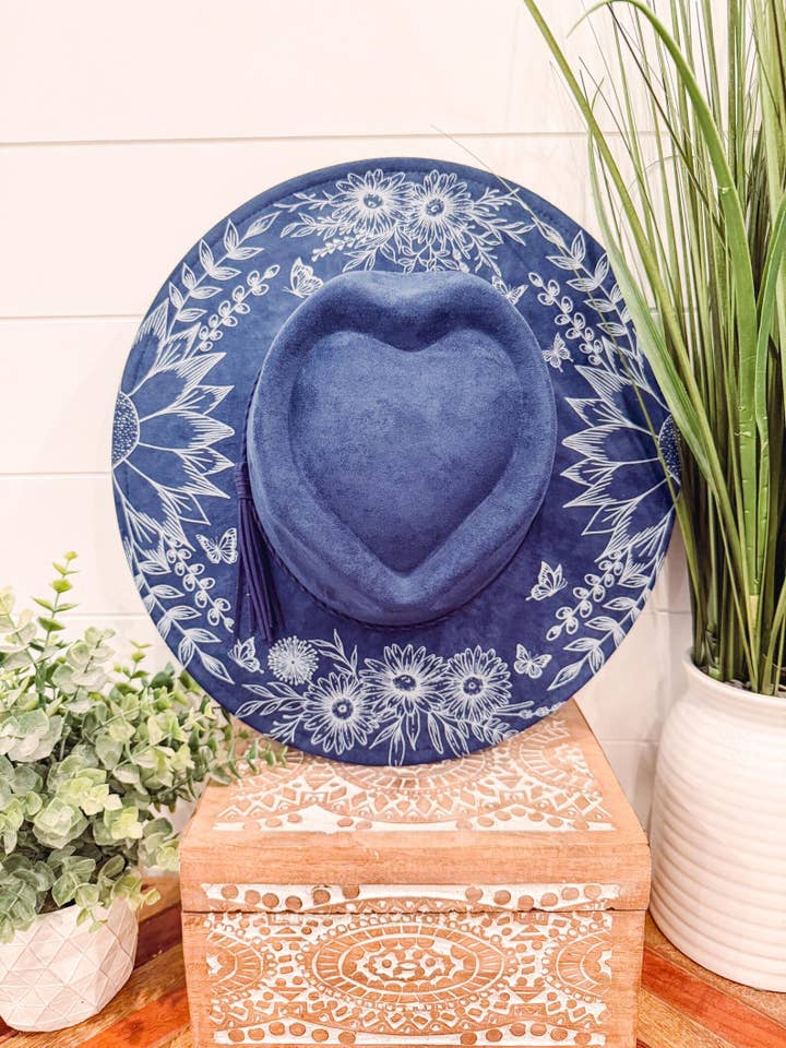 Floral Print Heart Hat for wholesale by Willie & Dolly Designs