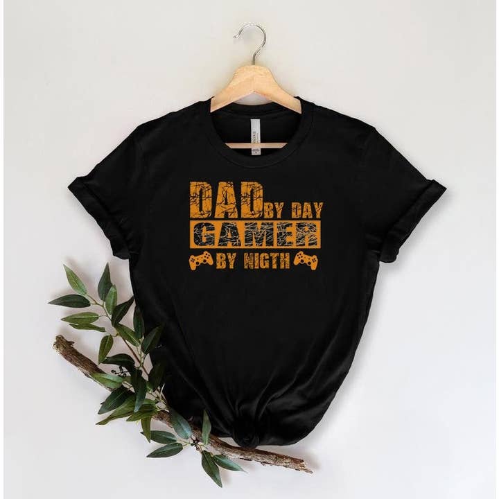 Dad by Day, Gamer by Night Shirt,Gift for Grandpa Shirt,New Dad Shirt,Dad Shirt,Daddy Shirt,Father's Day Shirt,Best Dad shirt,Gift for Dad for wholesale by PrimestoreUS
