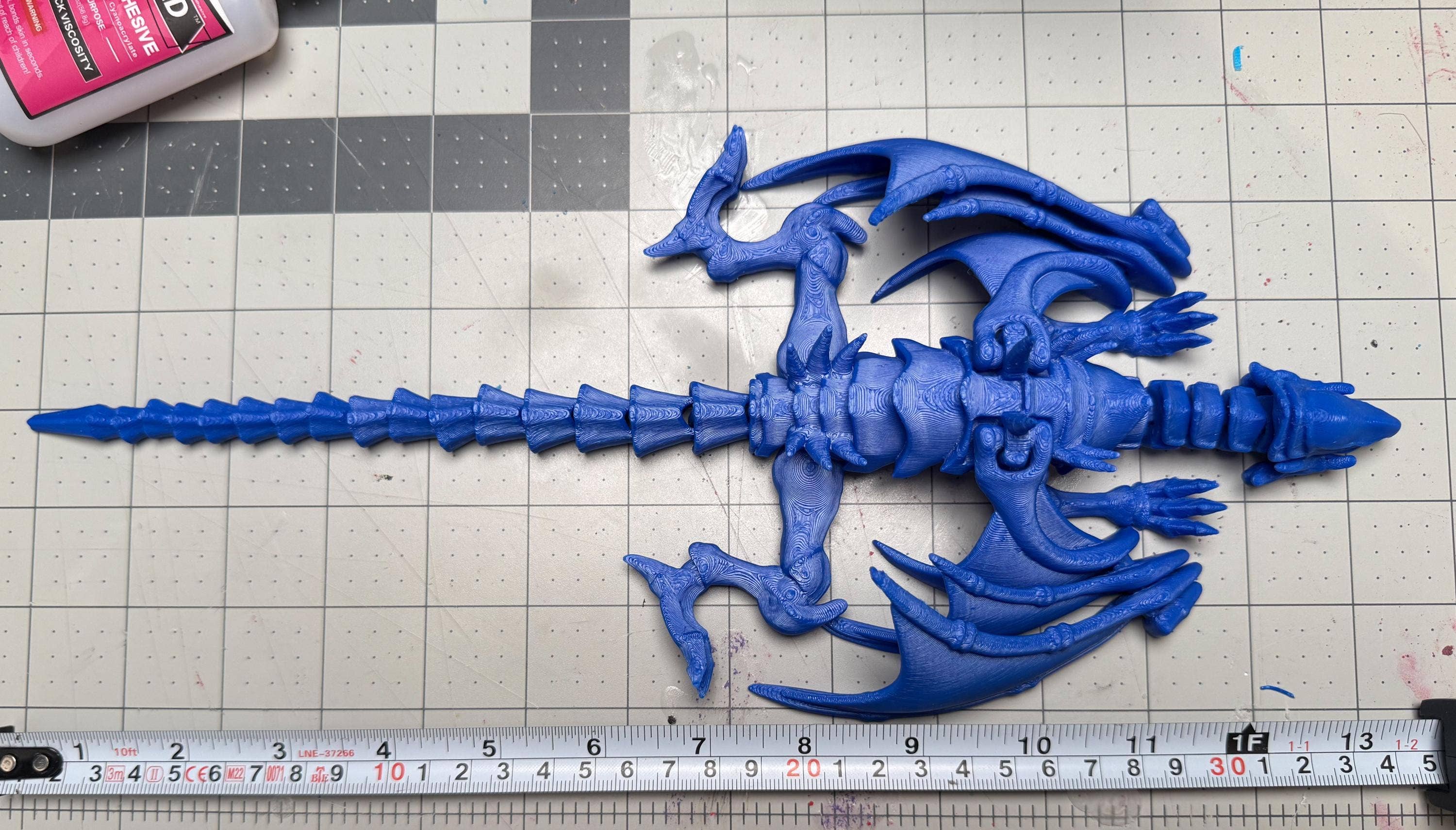 August Art House - Wholesale Figurine Toy - Kids - Blue-Eyes White Dragon Fully Articulated Anime Yugioh Figure Matte Blue Over 12 Inch Posable Handmade Kaiju Toy Flexible Limbs Gift Monster4