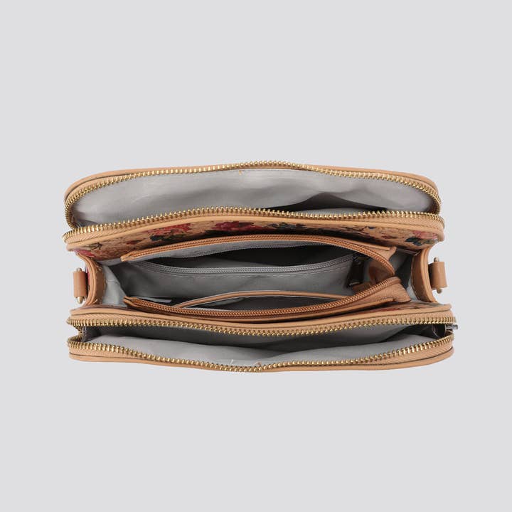 House of Milano - Wholesale Top Handle Bag - Women's - 3145 Cork Triple Compartment Crossbody Bag7