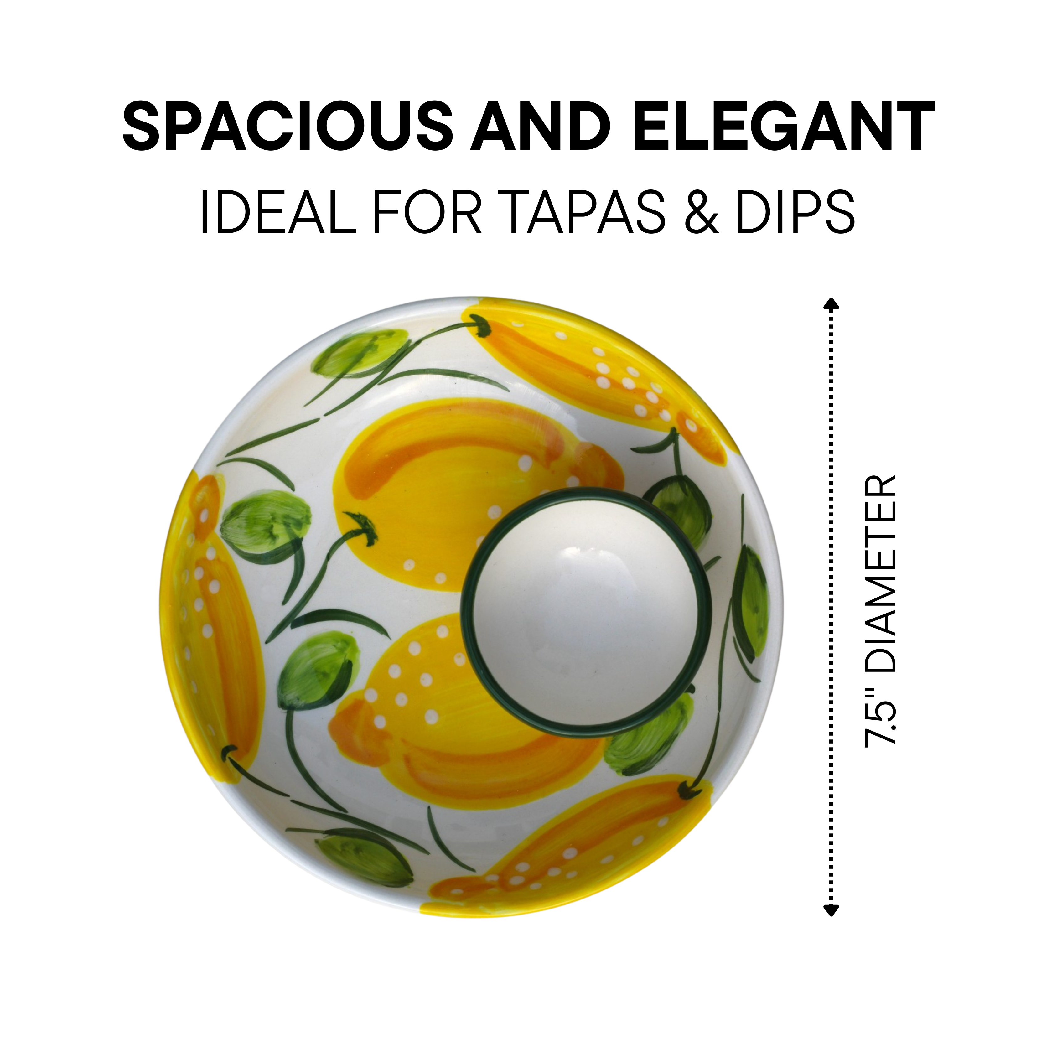 Spain Ceramics - Wholesale Condiment/Dip Bowl - Lemon Ceramic Dipping Bowl5